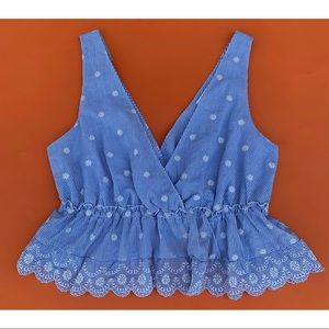 deep v embroidered blouse